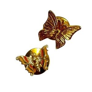 Viral Pins Free People Style Pins Vintage Butterfly Pins Gold with Enamel 3/$25